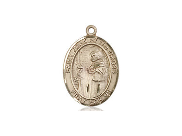 14kt Solid Gold St. John of the Cross patron saint medal pendant 3/4 inch by 1/2 inch handcrafted by Bliss Manufacturing USA