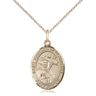 14kt Gold Filled St. Bernard of Clairvaux Catholic patron saint medal necklace with 18 inch curb chain by Bliss Manufacturing