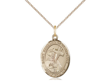 14kt Gold Filled St. Bernard of Clairvaux Catholic patron saint medal necklace with 18 inch curb chain by Bliss Manufacturing