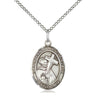 Sterling Silver St. Bernard of Clairvaux Patron Saint Medal Necklace 3/4 x 1/2 inch on 18 inch chain by Bliss