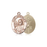 14kt solid gold St. John Paul II patron saint medal pendant, 3/4 inch by 1/2 inch, handcrafted by Bliss Manufacturing USA