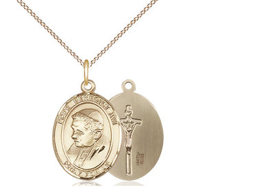 14kt Gold Filled Pope Benedict XVI Medal Necklace 3/4 x 1/2 inch with 18 inch Chain by Bliss