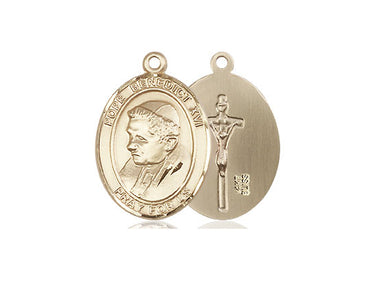 14kt Solid Gold Pope Benedict XVI Medal Pendant 3/4 x 1/2 inches handcrafted by Bliss Manufacturing