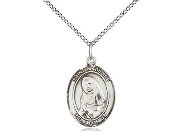 Sterling Silver St. Madeline Sophie Barat Patron Saint Medal Necklace 3/4 x 1/2 inches with 18 inch Chain by Bliss