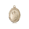 14kt solid gold footprints cross medal pendant, 3/4 x 1/2 inches, handcrafted in USA by Bliss