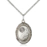 Sterling Silver Medium Footprints Cross Necklace 3/4 x 1/2 inch pendant with 18 inch chain by Bliss