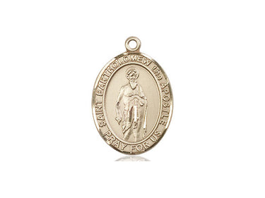 14kt Solid Gold St. Bartholomew the Apostle Medal Pendant 3/4 x 1/2 by Bliss Manufacturing USA