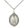 Sterling Silver St. Bartholomew the Apostle Medal Necklace 3/4 inch by 1/2 inch on 18 inch curb chain handmade in USA by Bliss Manufacturing