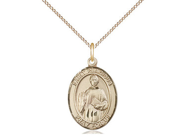 14kt Gold Filled St. Placidus Patron Saint Medal Necklace 3/4 x 1/2 inch with 18 inch chain by Bliss