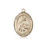 14kt Solid Gold St. Placidus Patron Saint Medal Pendant 3/4 x 1/2 inch by Bliss Manufacturing