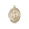 14kt Solid Gold St. Maurus Patron Saint Medal Pendant 3/4 x 1/2 inch by Bliss Manufacturing