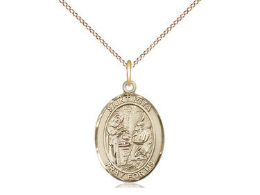 14kt Gold Filled St. Zita Patron Saint Medal Necklace 3/4 inch by Bliss Manufacturing