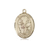 14kt Solid Gold St. Zita Patron Saint Medal Pendant 3/4 inch by Bliss Manufacturing