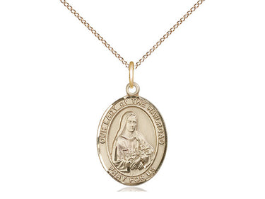 14kt Gold Filled Our Lady of the Railroad Medal Necklace 3/4x1/2 inch pendant 18 inch chain Bliss USA