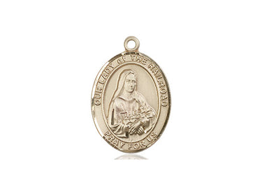 14kt Solid Gold Our Lady of the Railroad Medal Pendant 3/4x1/2 inch handcrafted Bliss USA