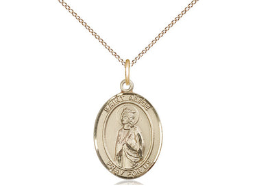 14kt Gold Filled St. Alice Medal Necklace 3/4 inch pendant 18 inch chain handmade by Bliss