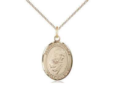 14kt Gold Filled Blessed Trinity Catholic pendant necklace with 18 inch chain by Bliss Manufacturing