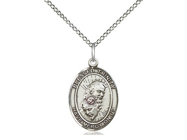 Sterling silver Blessed Trinity pendant necklace with three interlocking circles, 3/4 inch medium size, 18 inch chain by Bliss
