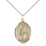 14kt Gold Filled St. Isabella of Portugal Patron Saint Medal Necklace 3/4 x 1/2 inches on 18 inch curb chain by Bliss