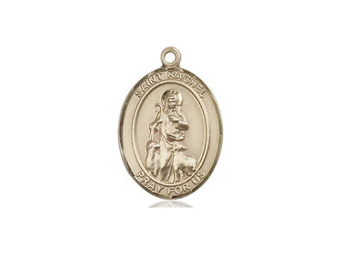 14kt Solid Gold St. Rachel Patron Saint Medal Pendant 3/4 x 1/2 inch by Bliss Manufacturing