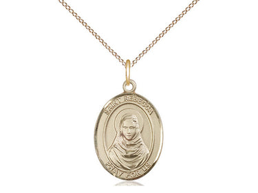 14kt Gold Filled St. Rebecca Patron Saint Medal Necklace 3/4 x 1/2 inch on 18 inch Chain by Bliss