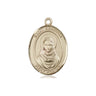 14kt Solid Gold St. Rebecca Patron Saint Medal Pendant, 3/4 x 1/2 inch, handcrafted by Bliss Manufacturing USA