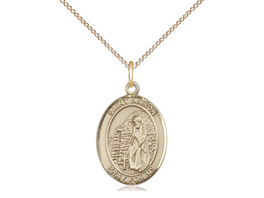 14kt Gold Filled St. Aaron patron saint medal necklace 3/4 x 1/2 with 18 inch chain by Bliss