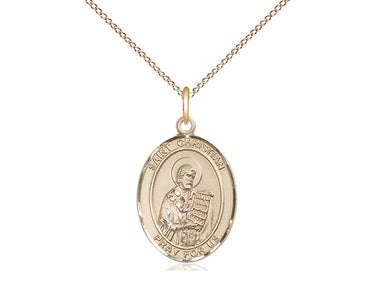 14kt Gold Filled St. Christian Demosthenes Patron Saint Medal Necklace 3/4 x 1/2 inch on 18 inch chain by Bliss