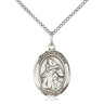 Sterling Silver St. Isaiah Patron Saint Medal Necklace 3/4 inch x 1/2 inch on 18 inch chain by Bliss