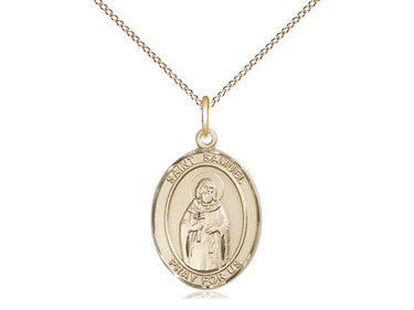 Gold Filled St. Samuel Patron Saint Medal Necklace 3/4 x 1/2 inch with 18 inch Chain by Bliss