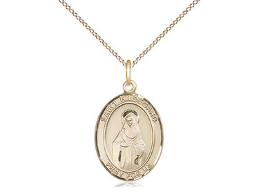 14kt Gold Filled St. Hildegard von Bingen patron saint medal necklace 3/4x1/2 inch 18 inch chain Bliss