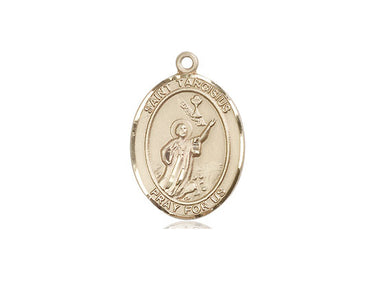 14kt Solid Gold St. Tarcisius patron saint medal pendant, 3/4 x 1/2, handcrafted by Bliss Manufacturing USA