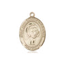 14kt solid gold St. John Baptist de La Salle patron saint medal pendant, 3/4 inch by 1/2 inch, handcrafted by Bliss USA