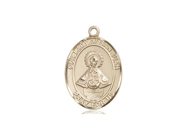 14kt Solid Gold Medium Our Lady of San Juan Medal Pendant 3/4 x 1/2 by Bliss