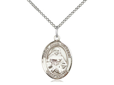 Sterling Silver St. Julia Billiart Patron Saint Medal Necklace 3/4 x 1/2 inches on 18 inch Chain by Bliss