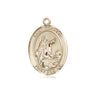 14kt solid gold St. Colette patron saint medal pendant 3/4 inch by 1/2 inch handmade by Bliss