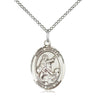 Sterling Silver St Colette Catholic patron saint medal necklace 3/4 x 1/2 inch with 18 inch chain by Bliss