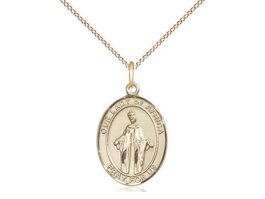14kt gold filled Our Lady of Africa medal necklace 3/4 inch with 18 inch chain by Bliss