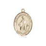 14kt solid gold Our Lady of Africa medal pendant, 3/4 inch by 1/2 inch, handcrafted by Bliss