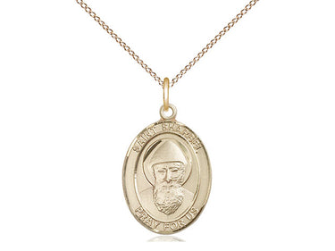 14kt gold filled St. Sharbel patron saint medal necklace with 18 inch chain, 3/4 x 1/2 inch pendant, handcrafted by Bliss Manufacturing
