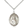 Sterling silver St. Wenceslaus patron saint medal necklace 3/4 inch by 1/2 inch with 18 inch chain by Bliss