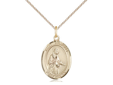 Gold Filled St. Remigius of Reims Patron Saint Medal Necklace, 3/4 x 1/2 inch pendant with 18 inch chain, by Bliss