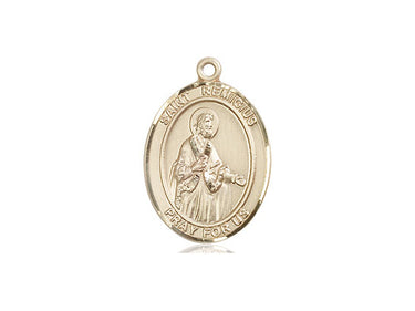 14kt Solid Gold St. Remigius of Reims Patron Saint Medal Pendant, 3/4 x 1/2 inch, handcrafted by Bliss Manufacturing USA
