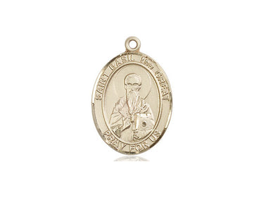 14kt Solid Gold St. Basil the Great Patron Saint Medal Pendant 3/4 x 1/2 by Bliss