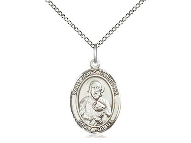 Sterling Silver St. James the Lesser Patron Saint Medal Necklace 3/4 x 1/2 inches on 18 inch Chain by Bliss
