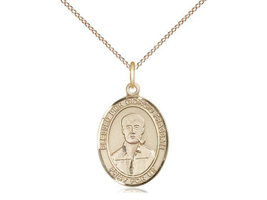 14kt Gold Filled Blessed Pier Giorgio Frassati Patron Saint Medal Necklace 3/4 x 1/2 with 18 inch Chain by Bliss