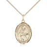 14kt Gold Filled St. Gabriel Possenti Patron Saint Medal Necklace 3/4x1/2 inch pendant on 18 inch chain by Bliss