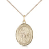 14kt gold filled St. Susanna patron saint medal necklace with 18 inch chain, 3/4 x 1/2 inch pendant, handcrafted by Bliss Manufacturing
