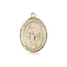 14kt solid gold St. Susanna patron saint medal pendant 3/4 inch by 1/2 inch handcrafted in USA by Bliss Manufacturing