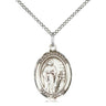 Sterling Silver St. Susanna Patron Saint Medal Necklace 3/4 x 1/2 inch with 18 inch chain by Bliss